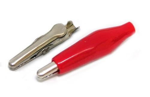 Alligator Clip with Vinyl Boot Small Red